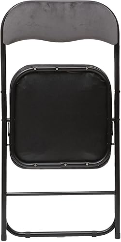 Lot De 6 Chaises Pliantes en Velours - Gris - L 44 X P 45 X H 79 Cm - Nail Gallerys