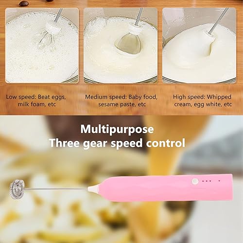 Mousseur à Lait, Petit Batteur à Oeufs Ménager Mini Mélangeur Multifonctionnel Agitateur Électrique à Main Mousseur Fouet Mousseur à Café au Lait sans Fil pour Café Chocolat Chaud (Rose) - Nail Gallerys