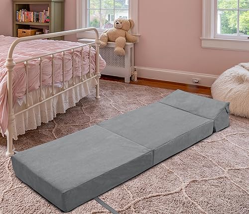 Loft 25 Graceland Z Bed Chaise pliante simple | Matelas futon pliable pour invités | Meubles de salon | Design ergonomique | Doux et confortable (Graceland Graphite) - Nail Gallerys