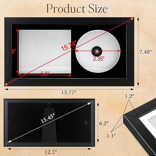 Cadre CD en bois massif pour pochettes d'albums – Fabriqué à la main au Royaume-Uni, plusieurs couleurs, affichage portrait ou paysage, vitrage de protection, montage mural - Nail Gallerys