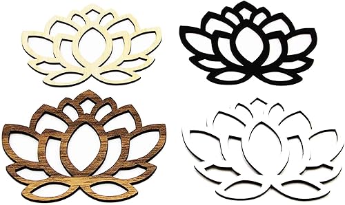 Lot de lotus, décoration murale en bois, fleur de lotus, art mural en lotus, décoration murale en lotus, décoration murale en forme de petit lotus, suspension murale, modèle 2 - Nail Gallerys