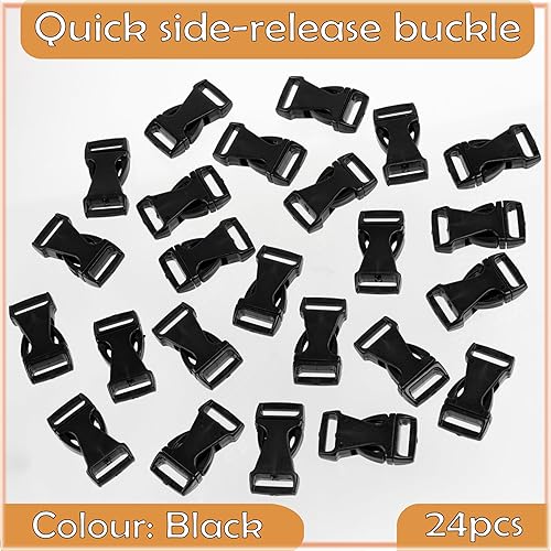 AERZETIX - Boucles clips d'attache pour sac à dos - passant 10 mm - bagages équipement de plein air lanière sangle ceinture - couleur noir - en plastique - Nail Gallerys