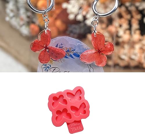 MelbMolds Moule en silicone pour résine époxy en forme de papillon mini (03) : Créez des porte-clés, des boucles d'oreilles (clou et paire), des breloques, des bagues, des bracelets et des bijoux DIY - Nail Gallerys