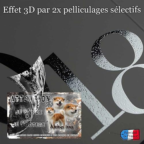 Plaque Attention au Chien Akita Inu 30x20cm - Panneau Aluminium Dibond Premium - Impression UV Résistante - Pancarte Dissuasive Tradition Japonaise - Nail Gallerys