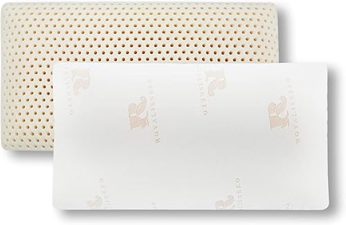Royalisneeo Talalay Oreiller 100 % latex naturel, soutien moyen, aide à soulager la pression, cadeau parfait avec housse en coton amovible pour les personnes dormant sur le dos, le ventre et le côté - Nail Gallerys