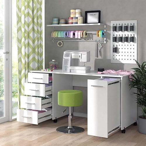 Vicco Bureau, Sonoma/Blanc, 100 x 50 cm - Nail Gallerys