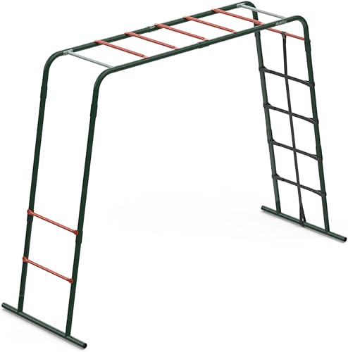 Plum Play Monkey Bars Cadre d'escalade en métal avec revêtement en poudre pointillée pour une meilleure adhérence et soutien – Filet d'escalade – Utilisateur maximum 50 kg – Utilisateur minimum à - Nail Gallerys