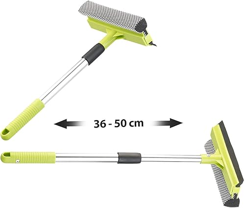 Lave-vitres télescopique 2 en 1 avec éponge et raclette, jusquà 50 cm [Pearl] - Nail Gallerys