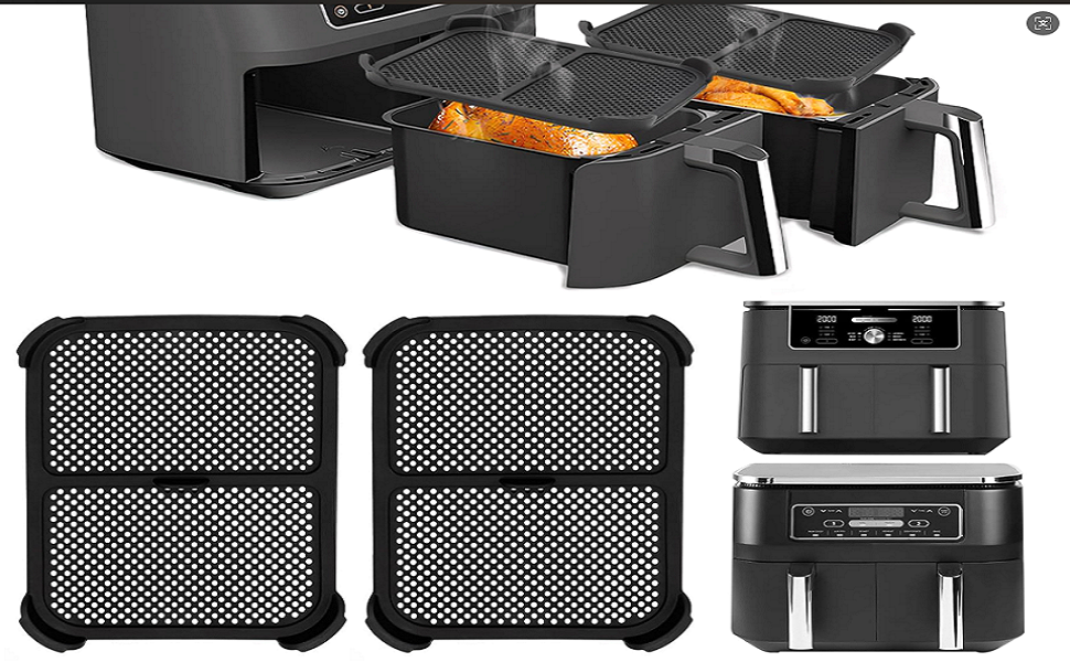 FINEVERNEK 2 Pièces Grille Anti Projection pour Air Fryer Ninja Foodi AF400EU