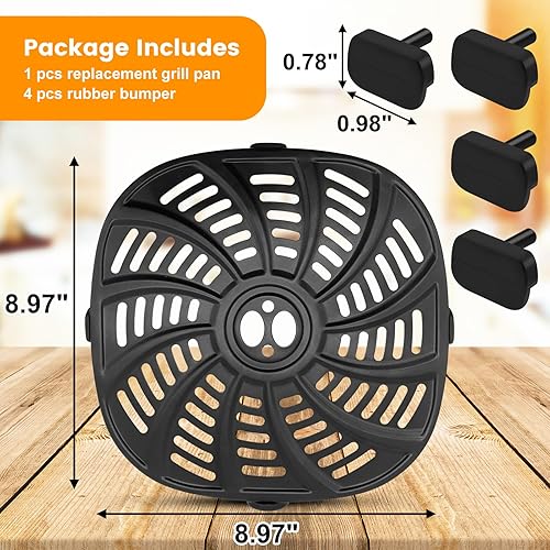 Air Fryer Grill Pan for Gourmia GAF798 GAF778 GAF716 7QT Air Fryer, Food Grade Nonstick 8.97''*8.97'' Air Fryer Replacement Parts Accessories Rack Tray Grill Plate Crisper Plate,Dishwasher Safe - Nail Gallerys