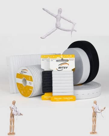 MITSY Bandes élastiques indéchirables à coudre - Largeur : 8 mm - 5 m - Rouge - Solide - Pour pantalon - Pour la maison, le bricolage, l'artisanat, les tissus à rapprocher - Nail Gallerys