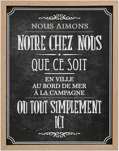 Atmosphera - Cadre déco Bistrot - Bois - 24-5x31-5 cm - Modèle 2 - Nail Gallerys