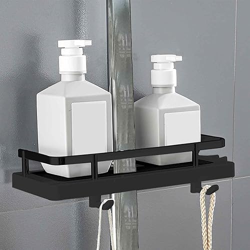 Rianpesn Étagère à Barres coulissantes - Support de Poteau de réglable sans perçage | Plateau de Caddie de Poteau de Conception de Drainage d'approvisionnement de Stockage de Salle de Bains - Nail Gallerys