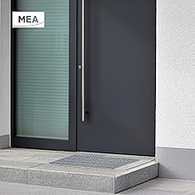 Paillasson encastrable MEA en SMC avec tapis en métal déployé