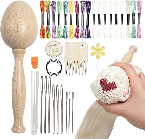 Kit d'oeufs à repriser, facile à prendre en main, aiguilles à gros chas, fils à coudre pour chaussettes, vêtements, adultes, bricolage artisanal, couture à la maison, Lear-au - Nail Gallerys