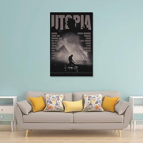 AEDOPS Travis Poster de couverture de l'album Scott « utopia » - Impression sur toile - Impression d'art moderne pour chambre à coucher - 30 x 45 cm - Nail Gallerys