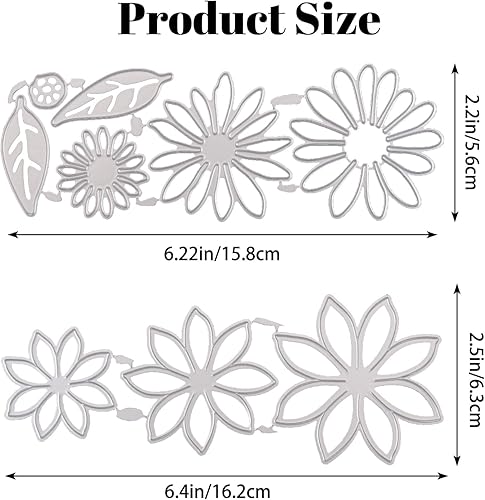 URROMA Matrices de Découpe de Fleurs Tridimensionnelles, Modèles de Gaufrage 2D en Acier au Carbone, 3 Styles, Pochoirs Découpés en Fleurs pour Décor D'Album Photo Scrapbook, 2 pièces - Nail Gallerys