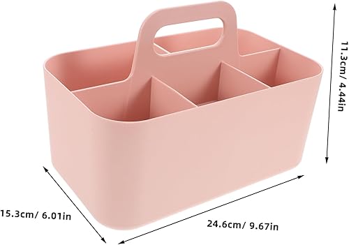 Tofficu Organisateur De Bureau Multifonctionnel Avec Poignée Boîte De Rangement Compartimentée Plastique Pour Fournitures De Bureau Et Cosmétiques Caddy Esthétique Portable Pour Et Salle De Bain - Nail Gallerys
