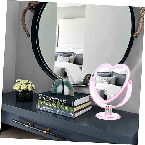 CLISPEED Miroir de dirigé la Commode Bonjour Miroir de Maquillage Coeur beauté avec loupe Miroir de Maquillage en Forme de cœur Miroir cosmétique en Forme de Coeur Acrylique Rose - Nail Gallerys
