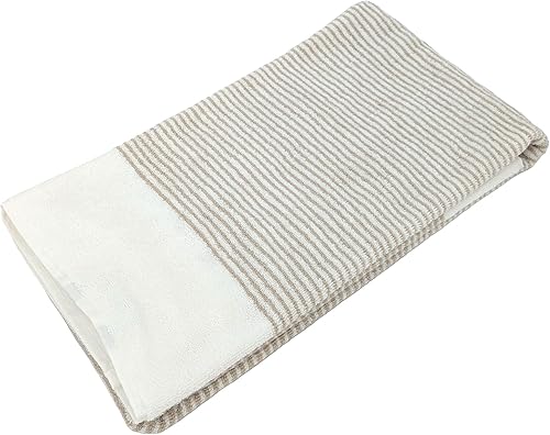 Linnea Drap de Douche 70x140 cm Pur Coton Collection Horizon Rayures Beige - Nail Gallerys