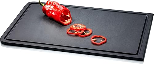 Continenta Planche à découper BAND Duracore - 44 x 30 x 0,9 cm - Protège les couteaux, Anthracite - Nail Gallerys