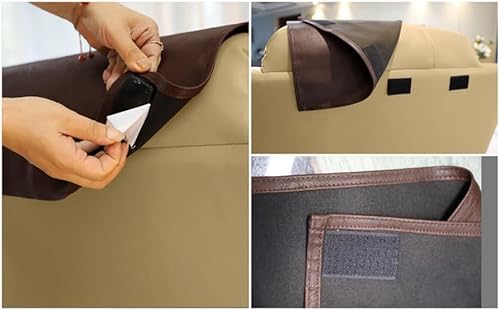 Breeshy Housse d'appui-tête antidérapante en cuir synthétique pour fauteuil inclinable - Housse d'appui-tête pour meubles - Couleur café - Nail Gallerys