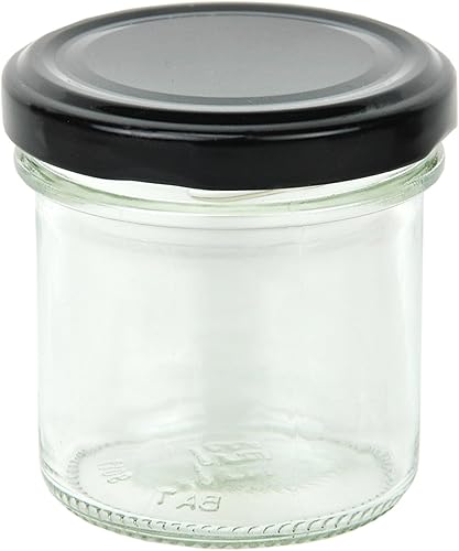 Lot de 24 bocaux 167 ml Couvercle couleur Noir To 66 avec diamant gelier magique recettes, pots de confiture, Verres, bocaux, verres - Nail Gallerys