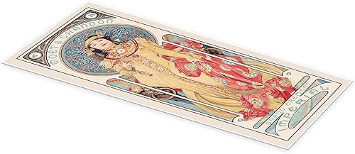 Posterlounge Moet & Chandon, Grand Crémant Impérial Tableau en verre acrylique de Alfons Mucha 40 x 100 cm Orange Tableaux Décoration murale - Nail Gallerys