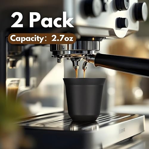 Bnnlqpsttg Lot de 2 Tasses à en Acier Inoxydable 80 ML - Tasses à Café à Double Paroi en Acier Inoxydable 304 2,7 Oz, Noir - Nail Gallerys