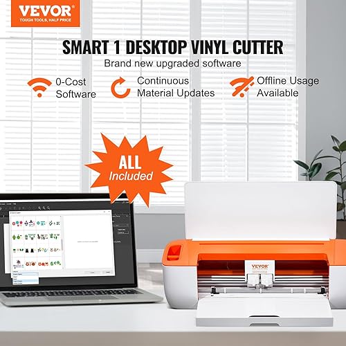 VEVOR Découpe Vinyle, Traceur de Coupe avec Connectivité Bluetooth, Compatible avec iOS, Android, Windows et Mac, Designs Massifs Inclus, pour Créer des Cartes Personnalisées, Décoration d'Intérieur - Nail Gallerys