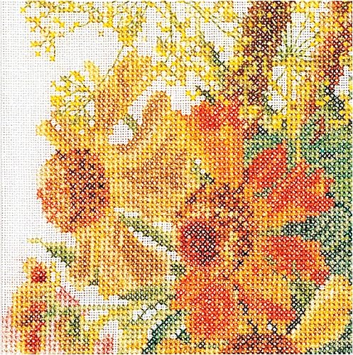 Thea Gouverneur - Kit de point de croix compté - Panier de Fleurs - Aida - 18 Compter - Pour adultes - 3064A - Nail Gallerys