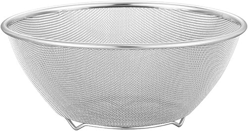 2x Passoire avec Bol Inox,Set Passoire de Cuisine avec Bols à Mélanger Saladier,2 en 1 Panier de Vidange en Mailles Fines,Tamis de Cuisine Filtre pour Égoutter Légumes Fruits Riz Pâtes Salades,24cm - Nail Gallerys