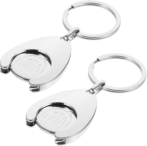 ZOKJSW 2 pcs Porte clés avec jeton de panier d'achat à puce amovible Symbole Porte-clés avec jeton de panier d'achat à puce amovible - Nail Gallerys