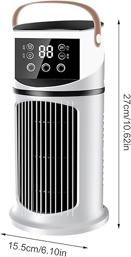 Ventilateur Rafraîchisseur D'air Portable, 9 Vitesses Climatiseur Bureau Évaporation, Climatiseur Portable Silencieux avec Brumisateurs D'eau, Ventilateur Bureau Rechargeable USB, pour Maison Bureau - Nail Gallerys