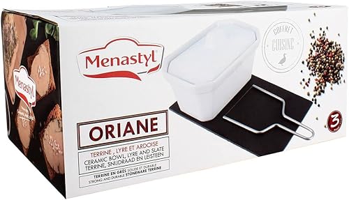 TheKitchenette 5040064 The Kitchenette - Coffret à Foie Gras - 1 Terrine 0.6 L + 1 Lyre en Inox + Ardoise de Service - Nail Gallerys