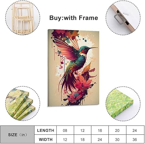 Terp Poster de colibri - Art mural - Affiche de films et de musique - Cadeau pour un ami - Pour chambre à coucher, salon - Décoration moderne et esthétique - 30 x 45 cm - Style sans cadre - Nail Gallerys