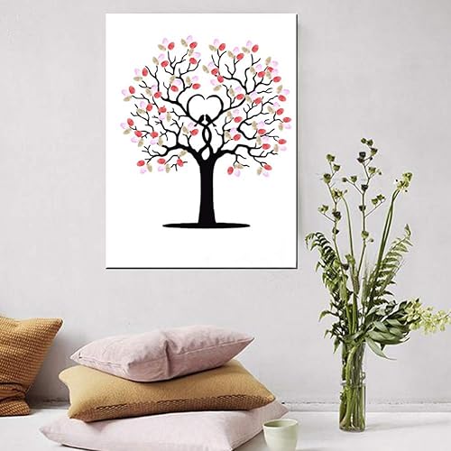 Ejoyous Livre d'or de Signature de Toile d'arbre D'empreintes Digitales de Mariage de Bricolage avec l'affiche de Signature d'invité d'encre de 6 Couleurs pour des Anniversaires de - Nail Gallerys