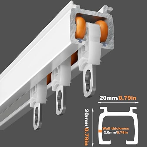 Tringle A Rideau À Montage Mural - Système De Rail De Rideau Double Coulissant - Ensemble De Rails Rideau en Aluminium Robuste(White,140cm) - Nail Gallerys