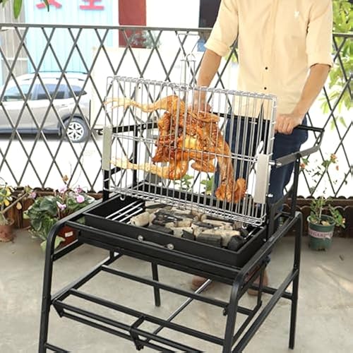 Barbecue au Charbon de Bois, Barbecue Portable Amovible d'extérieur avec Grille de Cuisson réversible à 360 degrés, fumoir Portable en Acier Inoxydable pour Pique-Nique, fête, Camping, Parc - Nail Gallerys