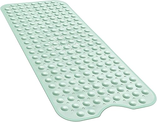 YINENN Tapis de Bain et Douche 101,6 x 40,6 cm, antidérapant et Extra Large, avec ventouses, Lavable en Machine, avec Trous de Drainage, Vert Clair - Nail Gallerys