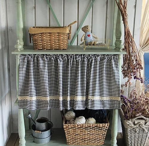 Rideau de cuisine en coton rouge et blanc à carreaux pour petite fenêtre, café, bistrot (carreaux rouges, 130 cm (largeur) x 40 cm (hauteur) - Nail Gallerys