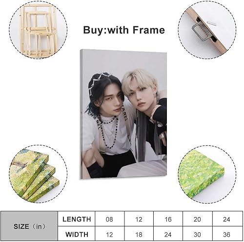 Poster Stray Kids Hyunjin & Lee Felix Yong Bok sur toile décorative pour décoration murale et art 30 x 45 cm - Nail Gallerys