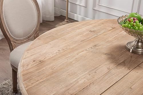INTENSE DECO Table Ronde Extensible en Bois Massif SIDONIE Bois Naturel - Nail Gallerys