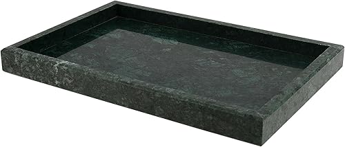 DAKFOOK Plateau de salle de bain rectangulaire en marbre naturel vert 30 x 20 cm, plateau de rangement décoratif pour table basse, comptoir de cuisine - Nail Gallerys