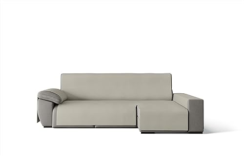 GAMUSI Housse de canapé pratique en coton méridienne 200 cm droit (jusqu'à 230 cm de largeur) - Couleur beige - Nail Gallerys