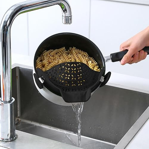 Ynnhik Passoire à pâtes - Filtre à clip en silicone - Passoire à clip résistante à la chaleur - Passoire de cuisine pour pâtes, spaghettis - Nail Gallerys