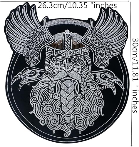 GTDoitt Grand écusson Viking Odin 's Shield Bordir thermocollant pour costumes kafir tactique dieu de la guerre sac à dos MC Biker Jacket Tag (A 1 pièce) - Nail Gallerys