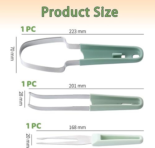 Calkrer Outil de découpe de pastèque 3 en 1 : coupe-popsicle en acier inoxydable, couteau pour la mobilité, fruit-fork pour le camping et accessoires de cuisine. - Nail Gallerys