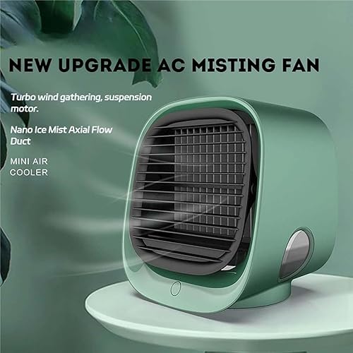 Airabreeze Portable Air Conditioner,Vital Breeze Ac,Climatiseur Portable, Climatiseur Mobile Silencieux,300 ML Mini Rafraichisseur d'air avec 3 Vitesses & Veilleuse colorée pour Maison/Bureau (Blanc) - Nail Gallerys