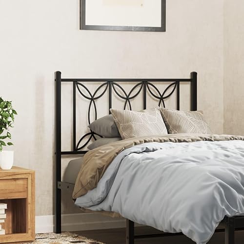 IKAYAA Tête de lit 180 cm Tête de lit métal Têtes de lit pour Adulte Meuble de Chambre à Coucher Accessoire de Lit Intérieur -Noir-180 cm - Nail Gallerys